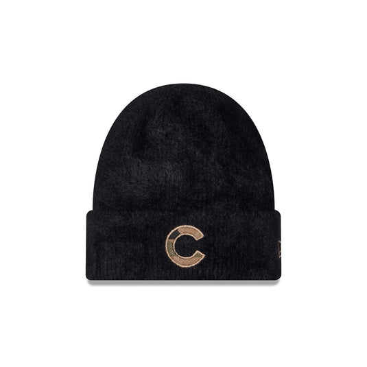 Chicago Cubs Camo Logo Fuzzy Cuff Knit Beanie Hat