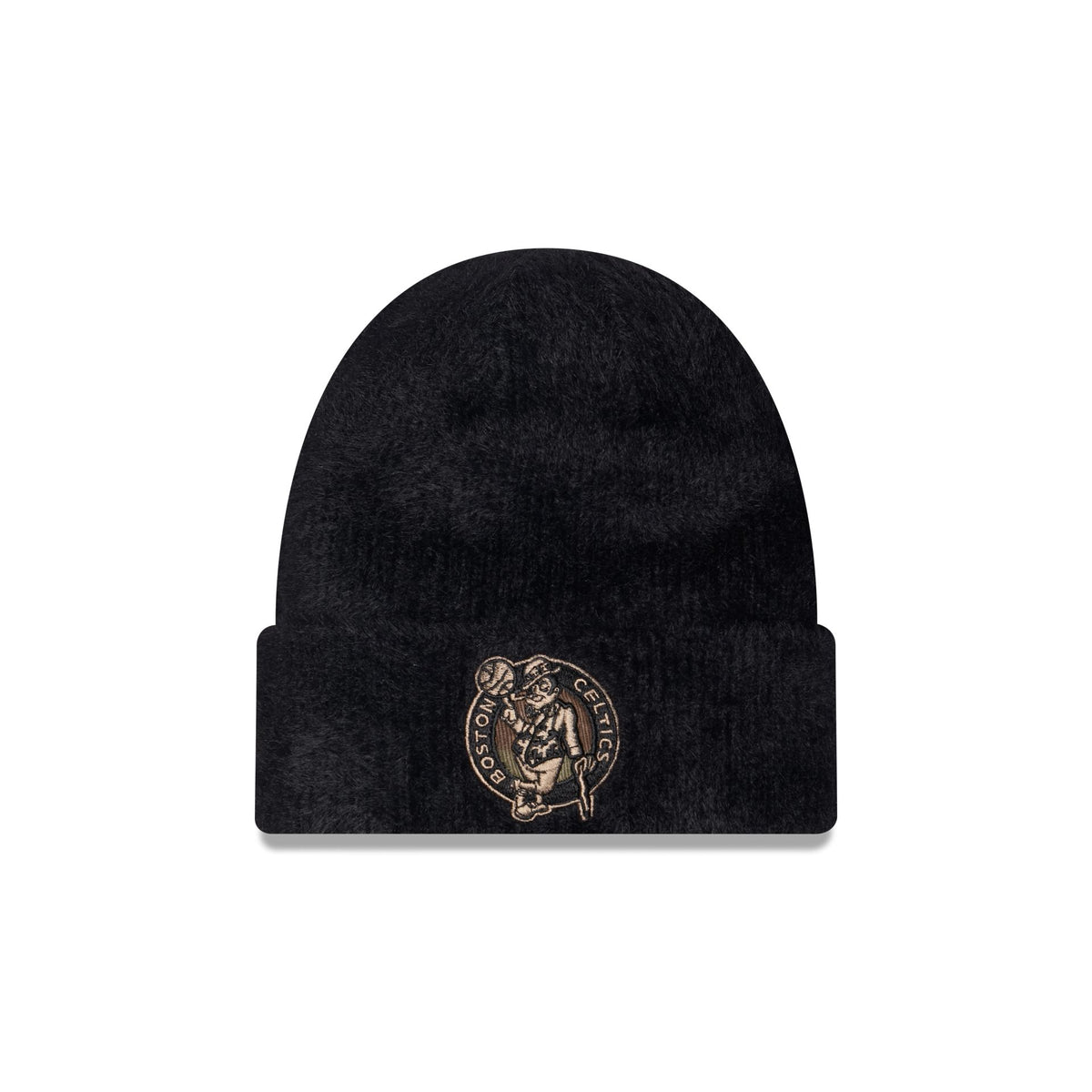 Boston Celtics Camo Logo Fuzzy Cuff Knit Beanie Hat