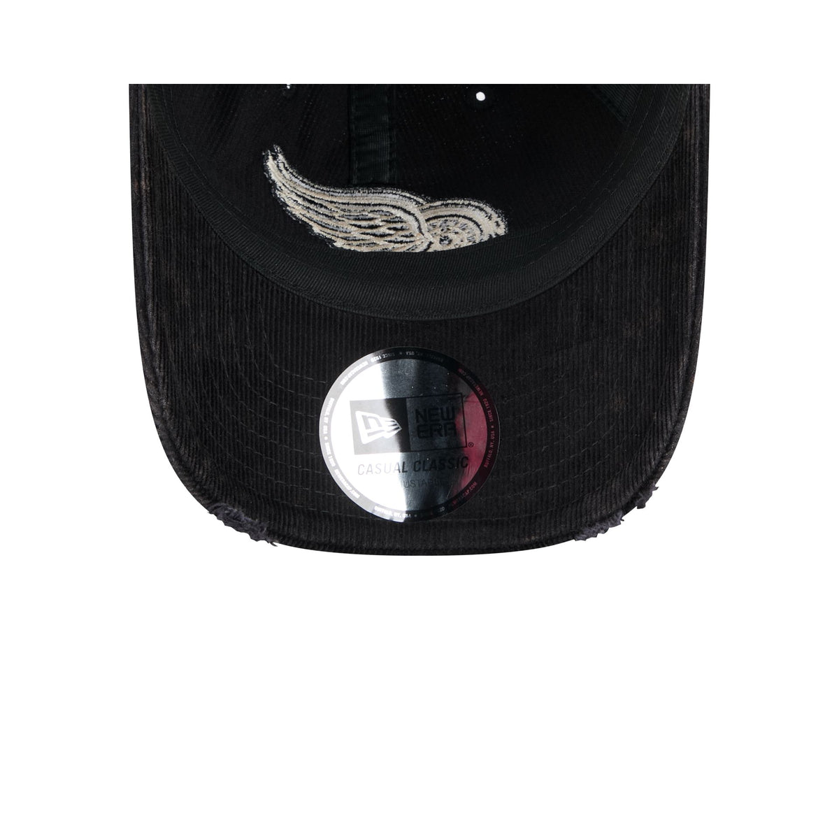 Detroit Red Wings Washed Black Corduroy Casual Classic Adjustable Hat