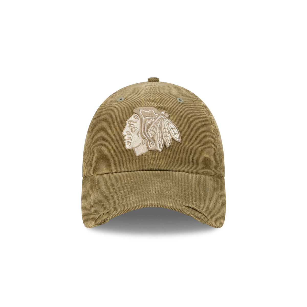 Chicago Blackhawks Washed New Olive Corduroy Casual Classic Adjustable Hat