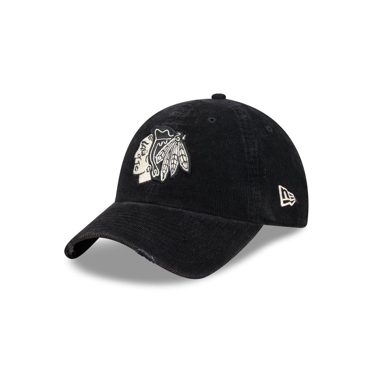Chicago Blackhawks Washed Black Corduroy Casual Classic Adjustable Hat