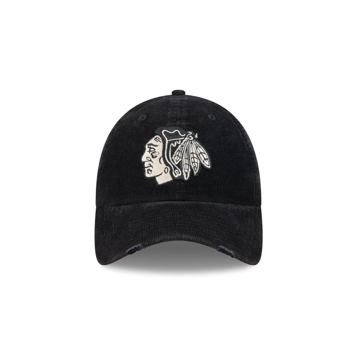 Chicago Blackhawks Washed Black Corduroy Casual Classic Adjustable Hat