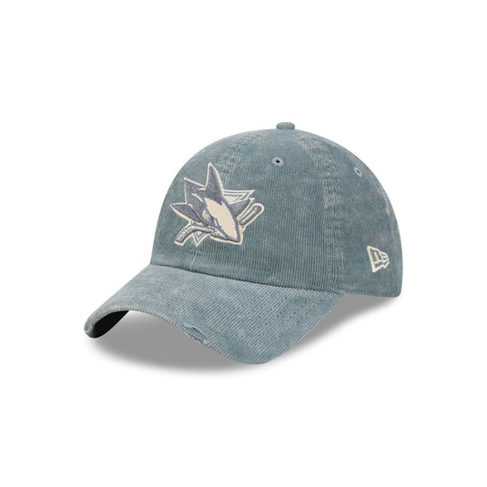 San Jose Sharks Washed Slate Blue Corduroy Casual Classic Adjustable Hat