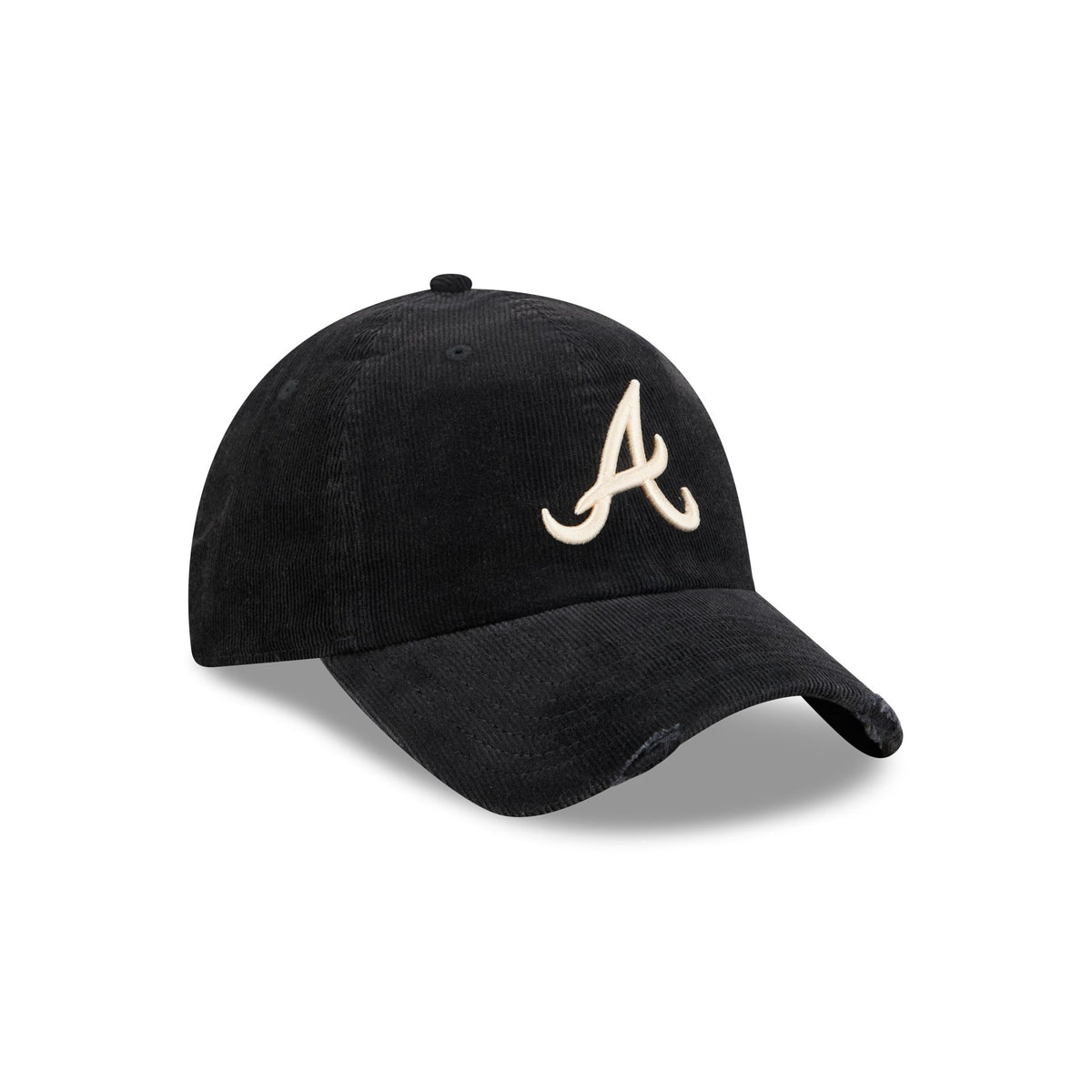 Atlanta Braves Washed Black Corduroy Casual Classic Adjustable Hat