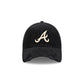 Atlanta Braves Washed Black Corduroy Casual Classic Adjustable Hat