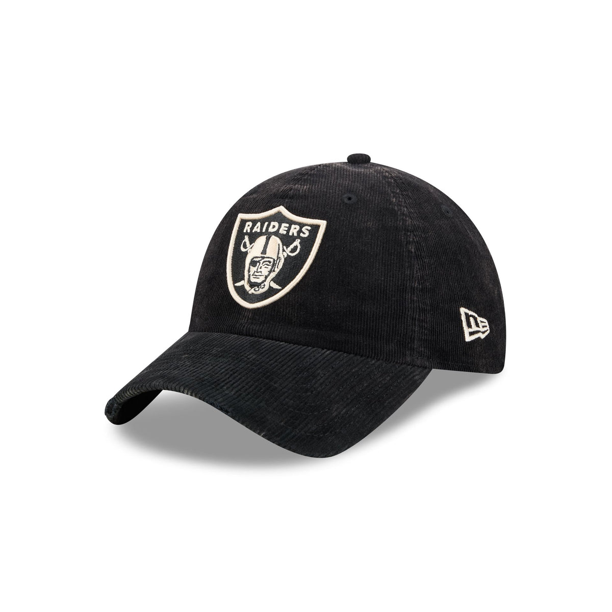 Las Vegas Raiders Washed Black Corduroy Casual Classic Adjustable Hat
