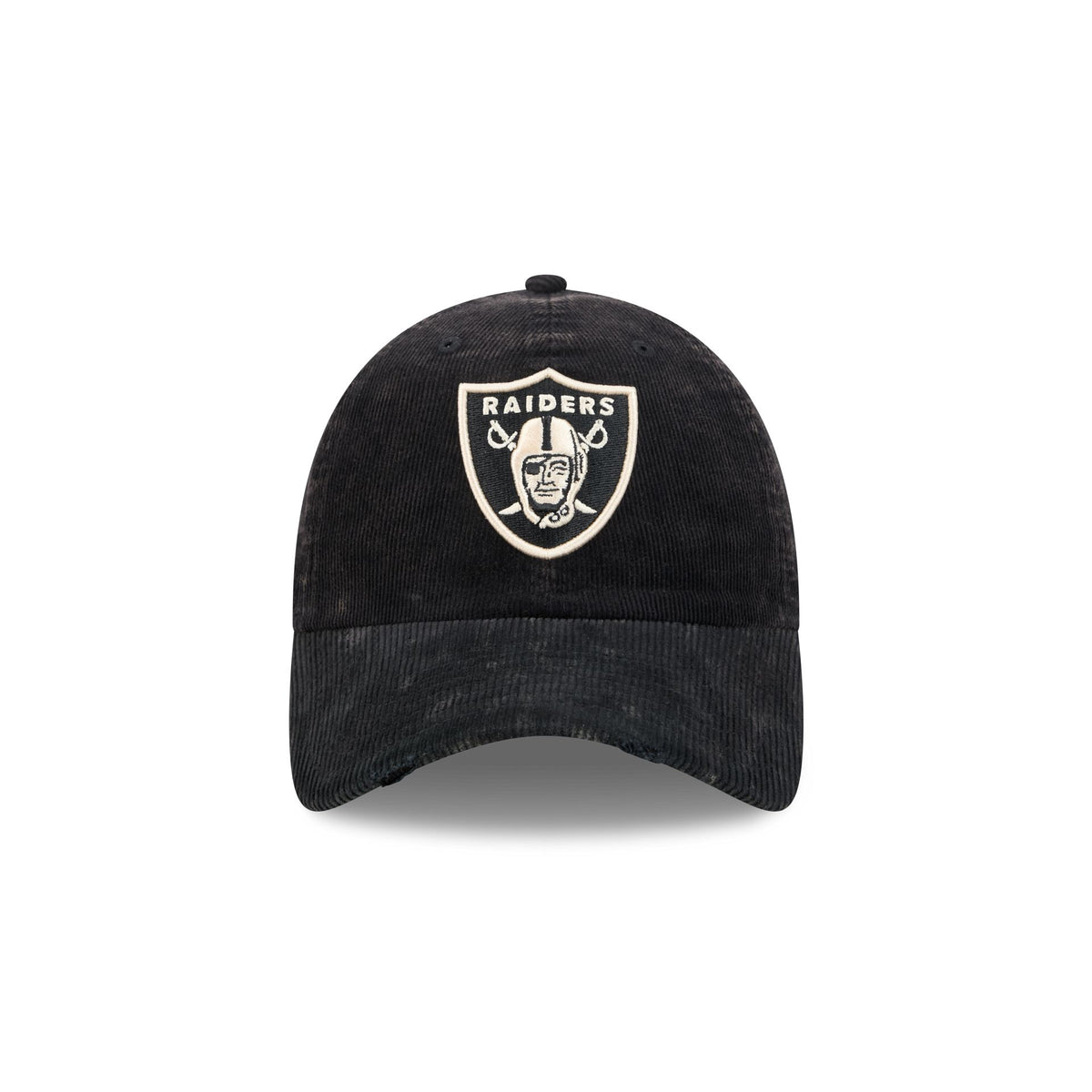 Las Vegas Raiders Washed Black Corduroy Casual Classic Adjustable Hat