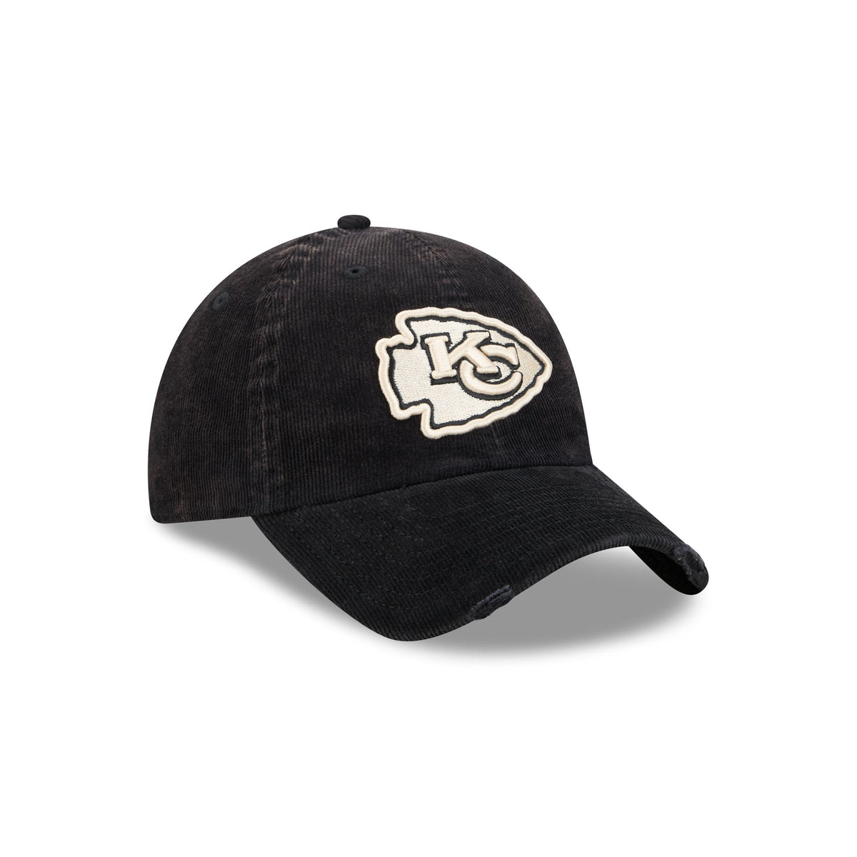 Kansas City Chiefs Washed Black Corduroy Casual Classic Adjustable Hat
