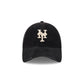 New York Mets Washed Black Corduroy Casual Classic Adjustable Hat