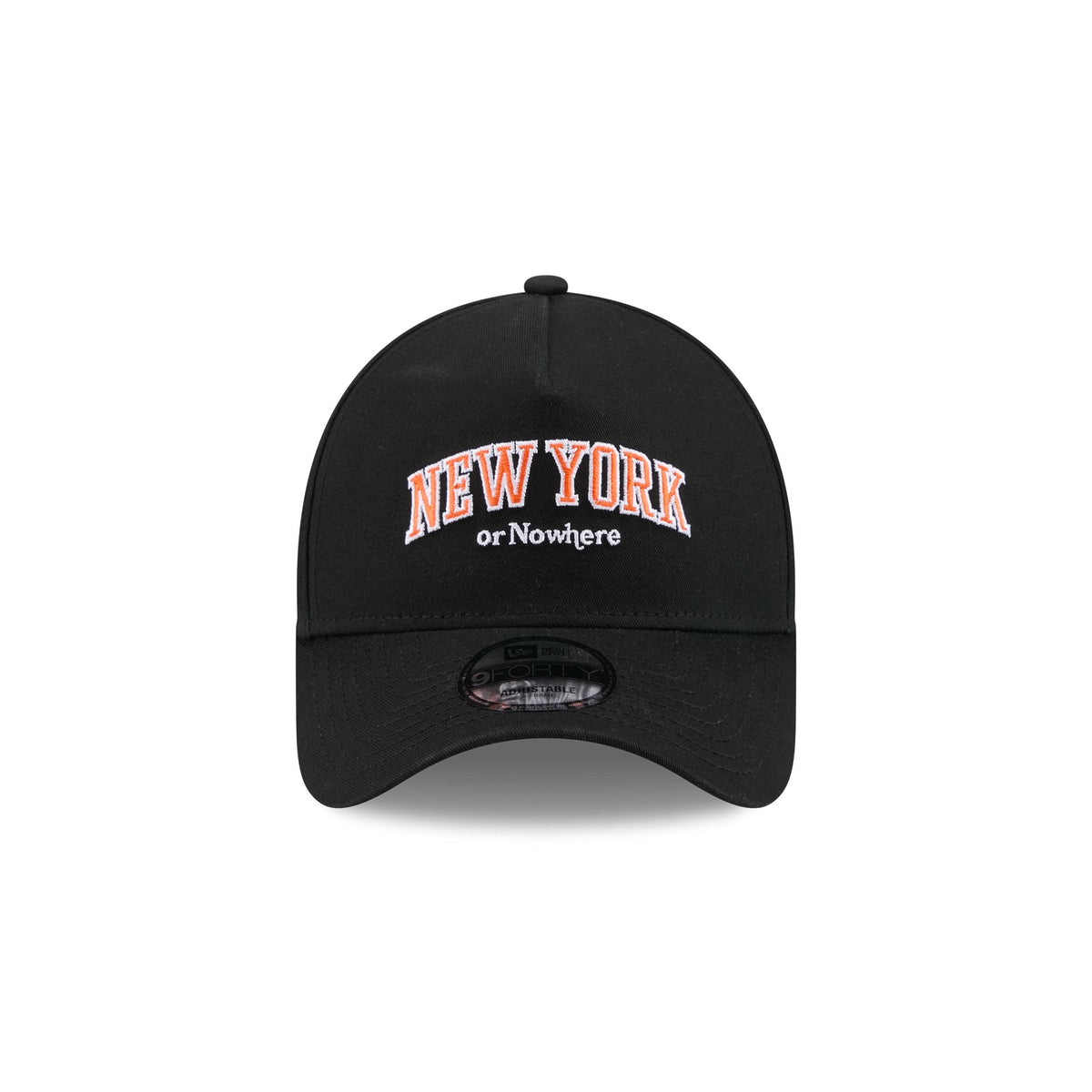 New York or Nowhere x New York Knicks Wordmark Black 9FORTY A-Frame Snapback Hat