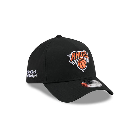 New York or Nowhere x New York Knicks Logo Black 9FORTY A-Frame Snapback Hat