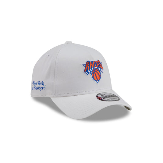 New York or Nowhere x New York Knicks Logo White 9FORTY A-Frame Snapback Hat