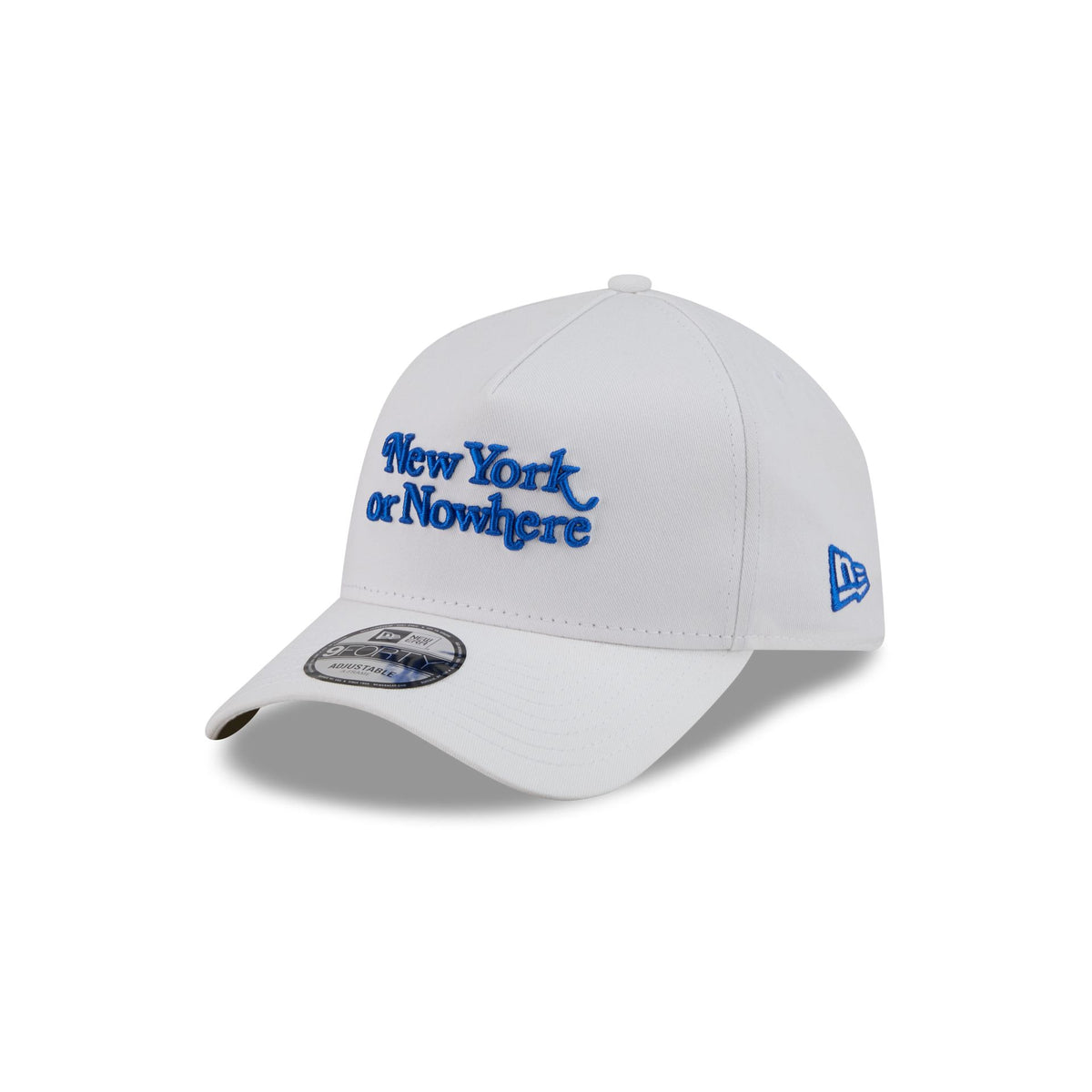 New York or Nowhere x New York Knicks Script White 9FORTY A-Frame Snapback Hat