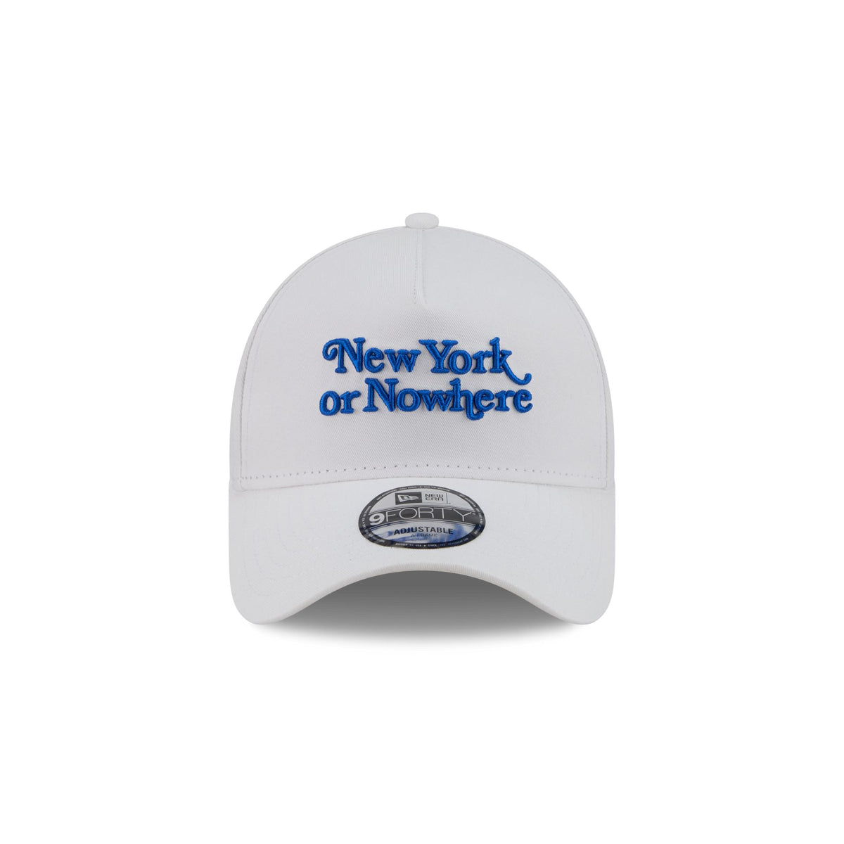 New York or Nowhere x New York Knicks Script White 9FORTY A-Frame Snapback Hat