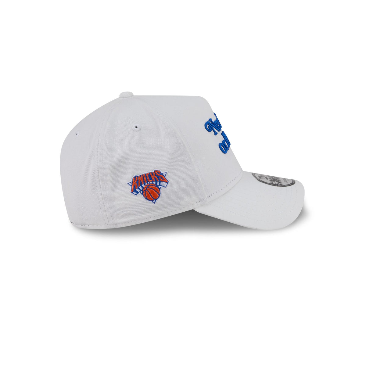 New York or Nowhere x New York Knicks Script White 9FORTY A-Frame Snapback Hat