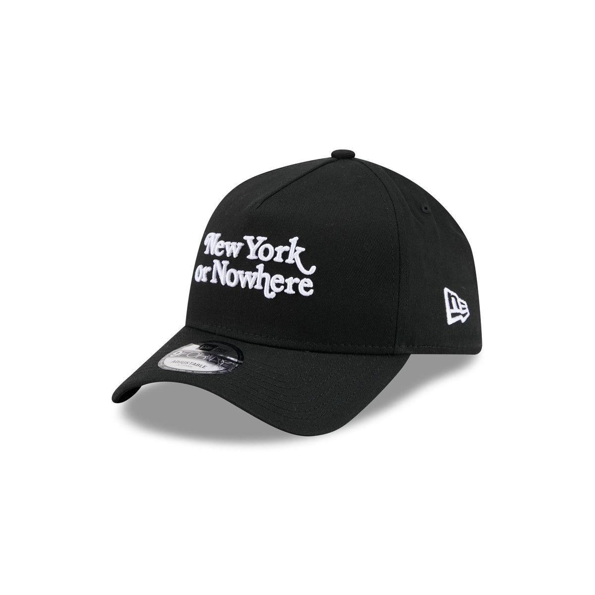 New York or Nowhere x New York Knicks Script Black 9FORTY A-Frame Snapback Hat