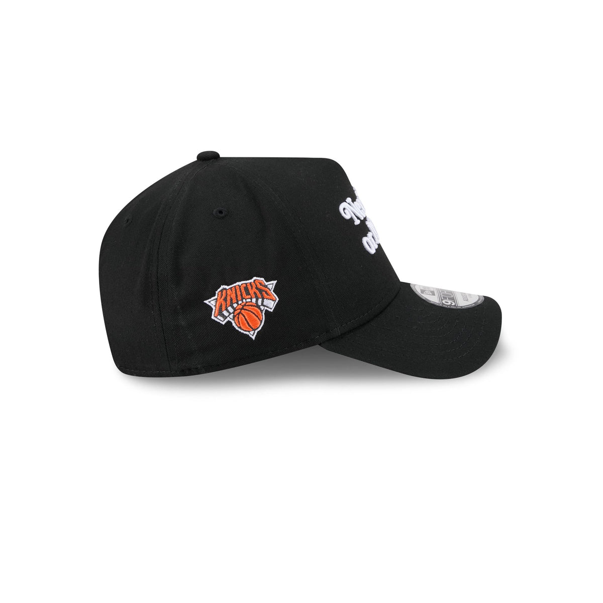 New York or Nowhere x New York Knicks Script Black 9FORTY A-Frame Snapback Hat
