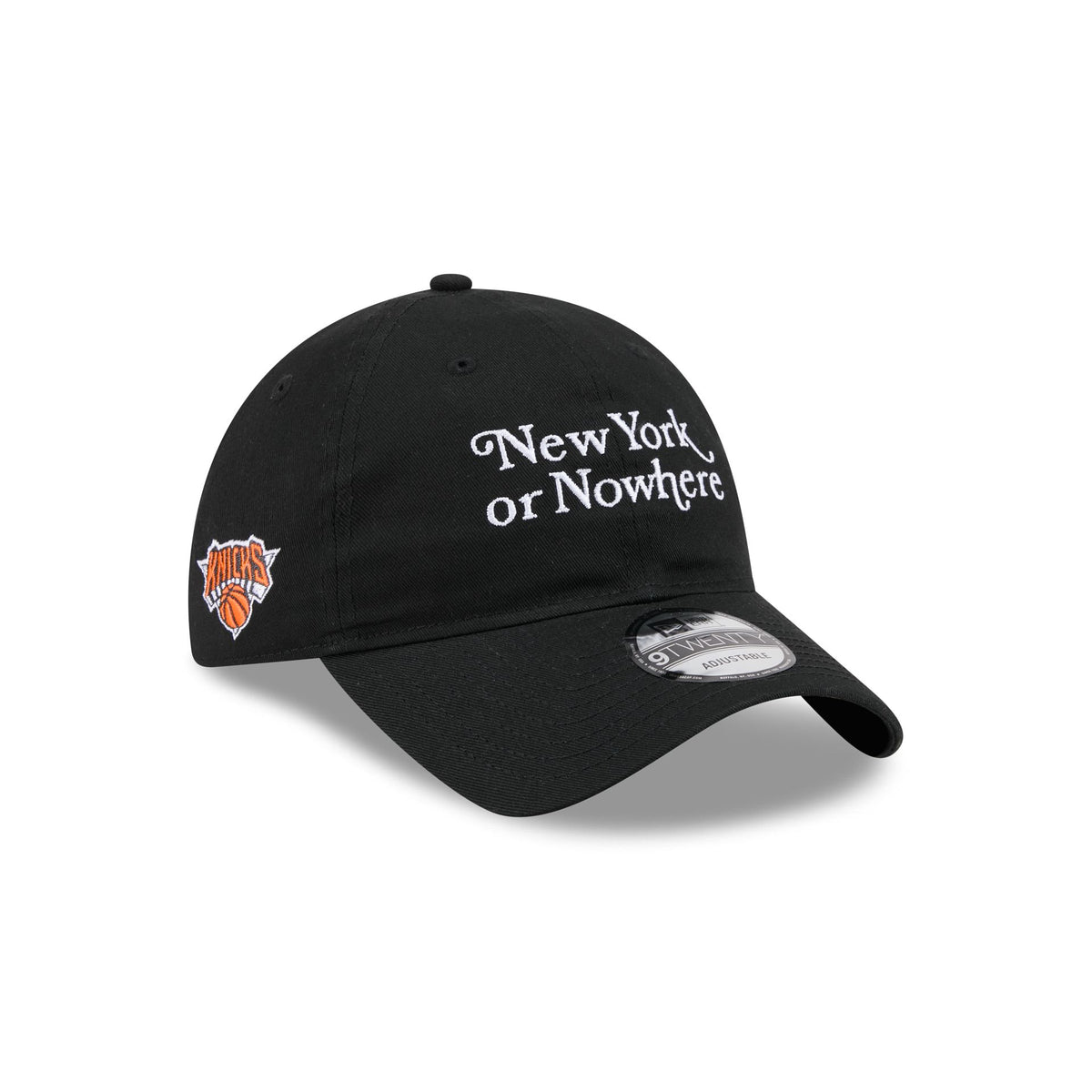 New York or Nowhere x New York Knicks Script Black 9TWENTY Adjustable Hat