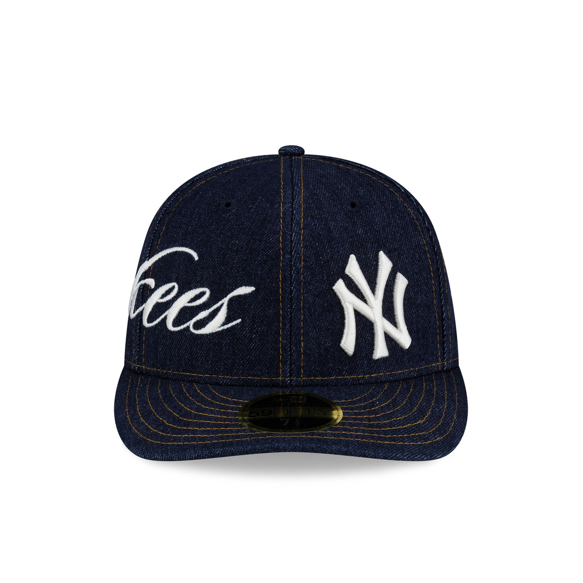 New York Yankees Denim Script Low Profile 59FIFTY Fitted Hat