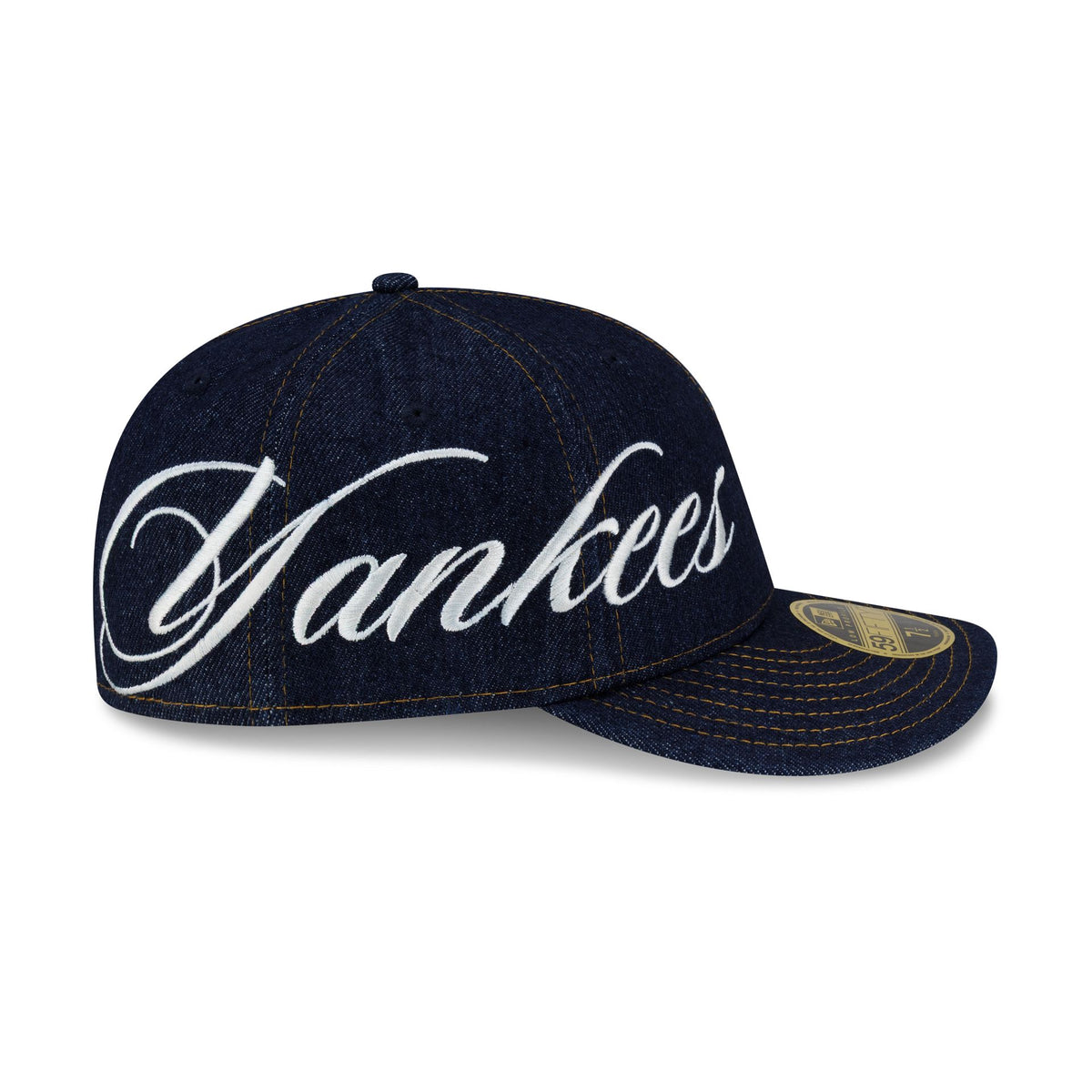 New York Yankees Denim Script Low Profile 59FIFTY Fitted Hat