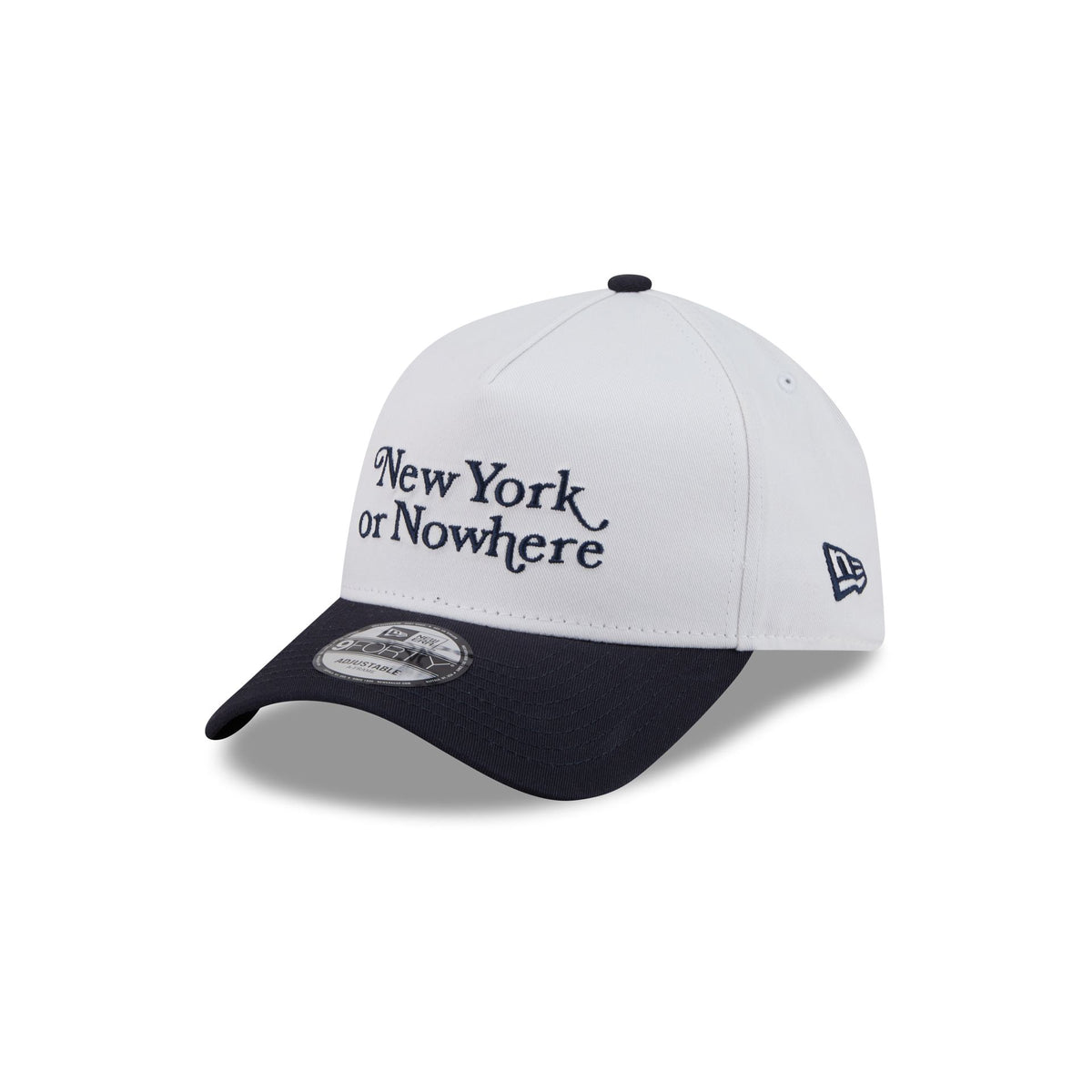 New York or Nowhere x New York Yankees White Two Tone Wordmark 9FORTY A-Frame Snapback Hat