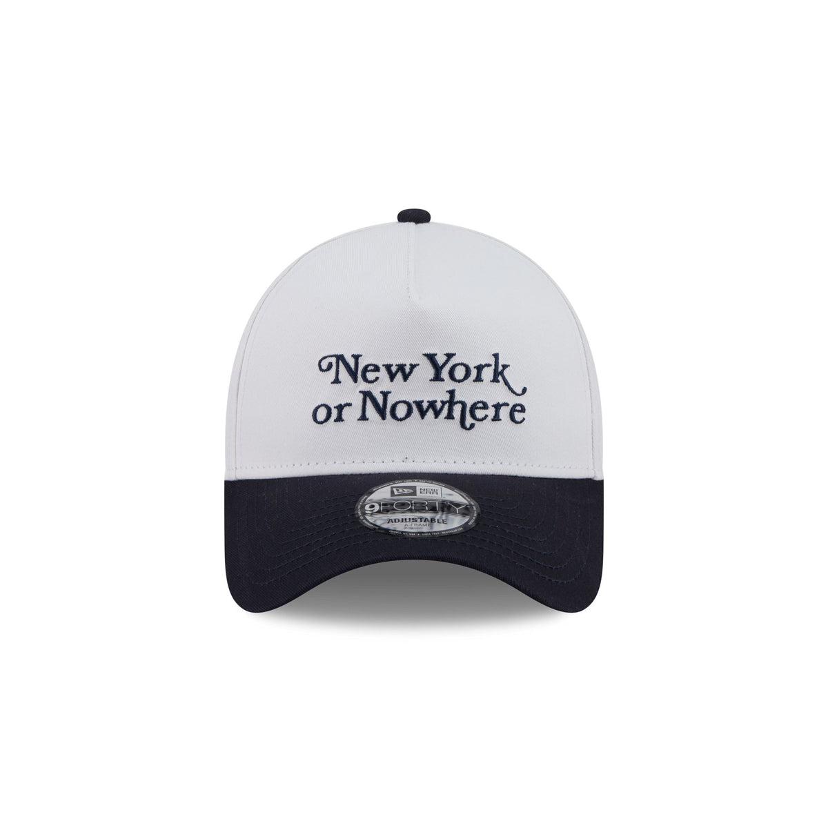 New York or Nowhere x New York Yankees White Two Tone Wordmark 9FORTY A-Frame Snapback Hat