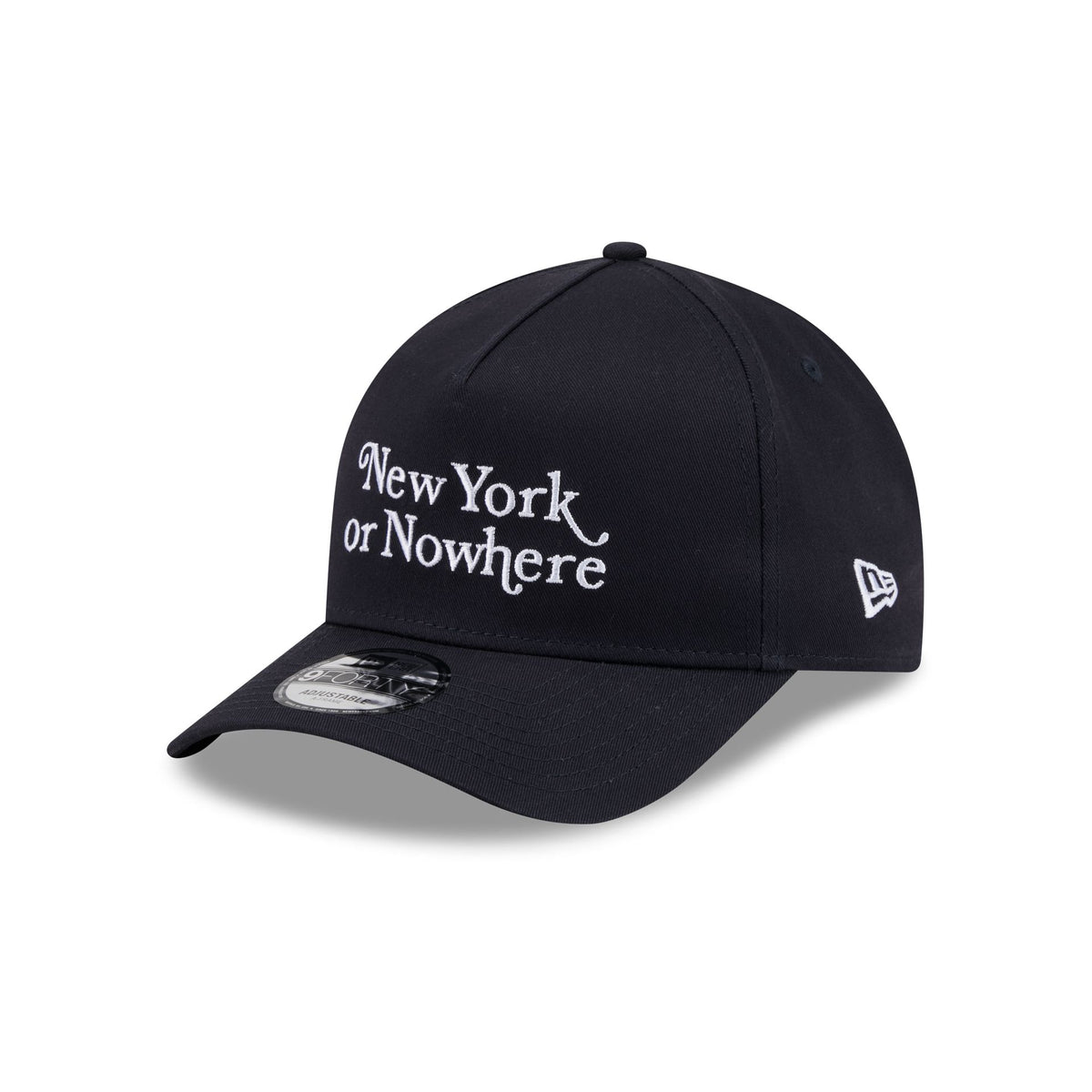 New York or Nowhere x New York Yankees Navy Wordmark Script 9FORTY A-Frame Snapback Hat
