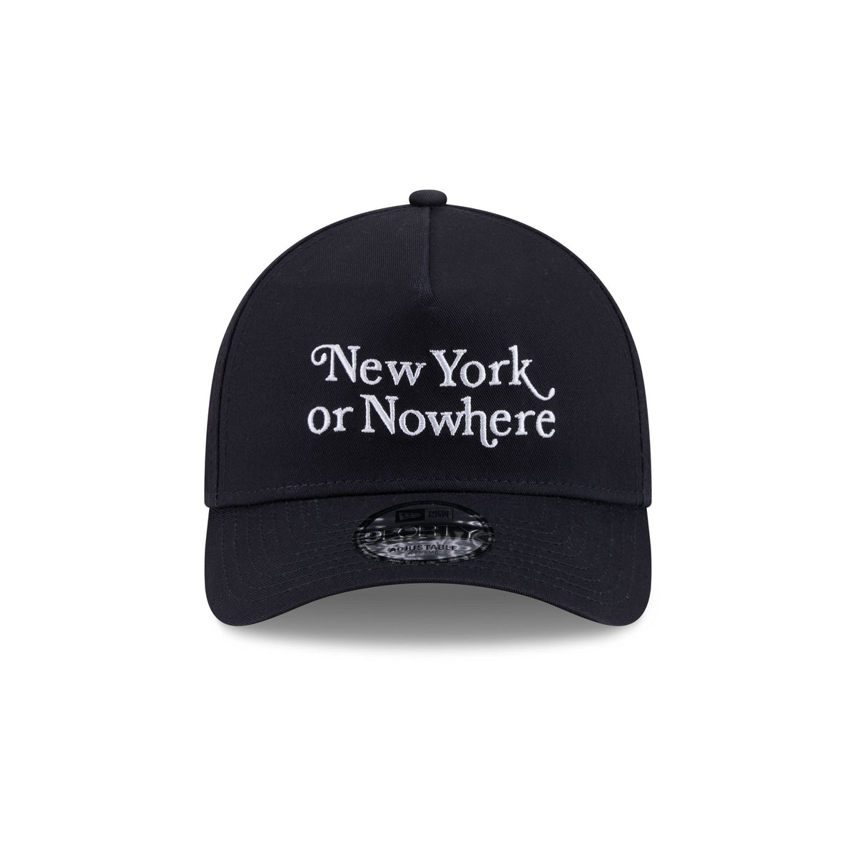 New York or Nowhere x New York Yankees Navy Wordmark Script 9FORTY A-Frame Snapback Hat