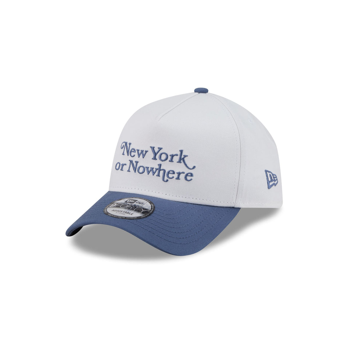 New York or Nowhere x New York Yankees White Slate Blue Two Tone 9FORTY A-Frame Snapback Hat