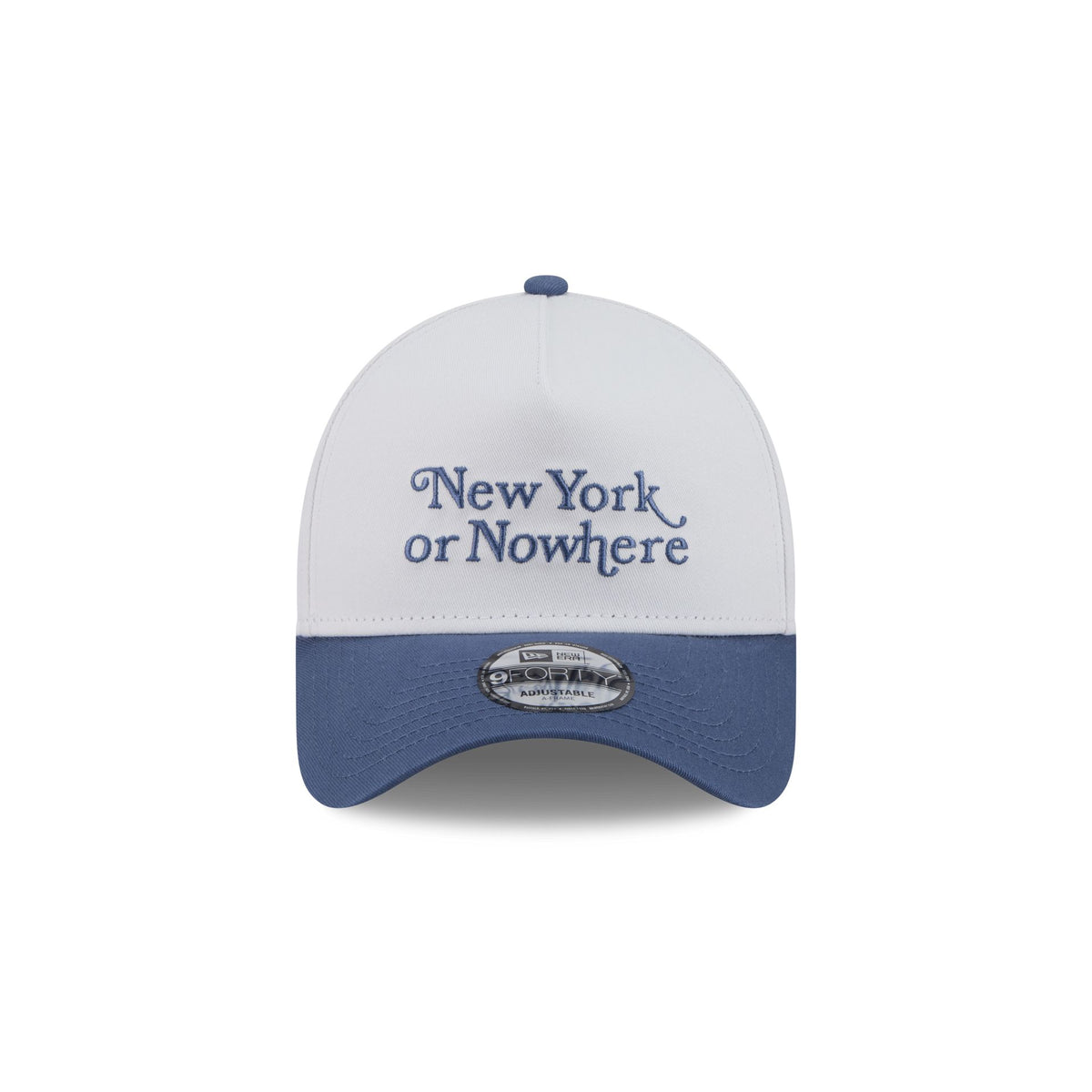 New York or Nowhere x New York Yankees White Slate Blue Two Tone 9FORTY A-Frame Snapback Hat