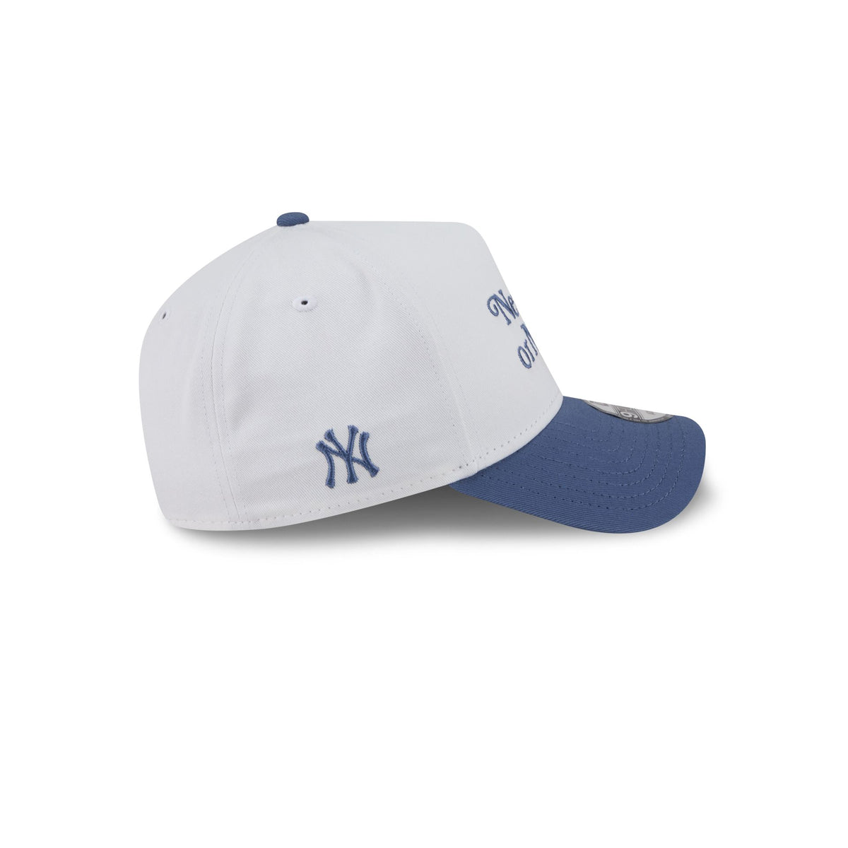 New York or Nowhere x New York Yankees White Slate Blue Two Tone 9FORTY A-Frame Snapback Hat