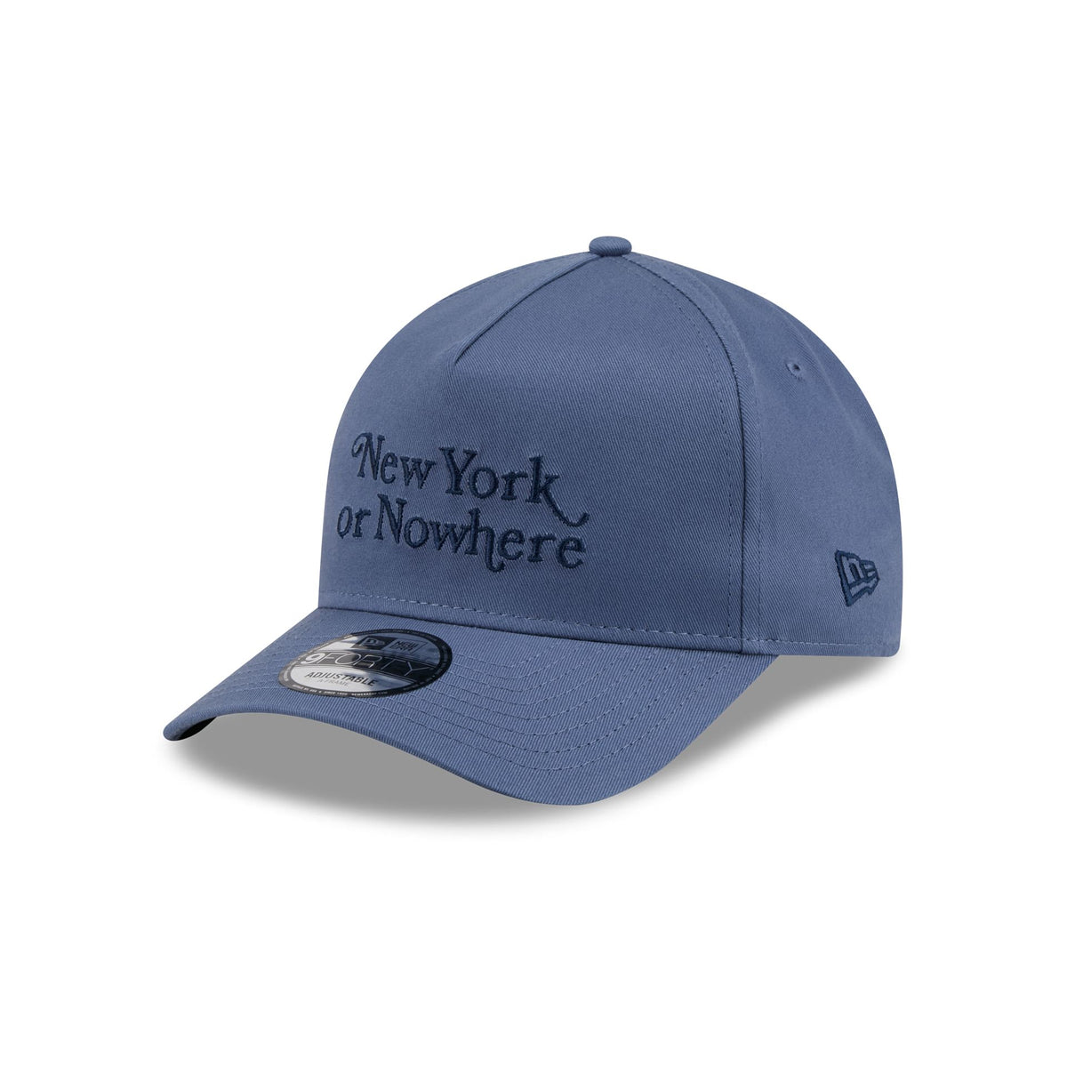New York or Nowhere x New York Yankees Slate Blue Wordmark 9FORTY A-Frame Snapback Hat