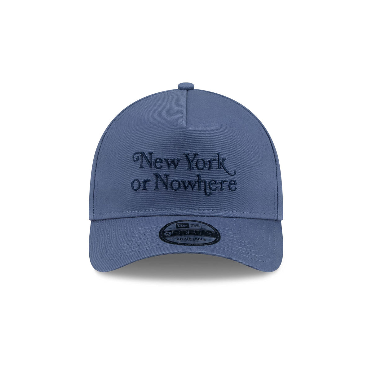 New York or Nowhere x New York Yankees Slate Blue Wordmark 9FORTY A-Frame Snapback Hat