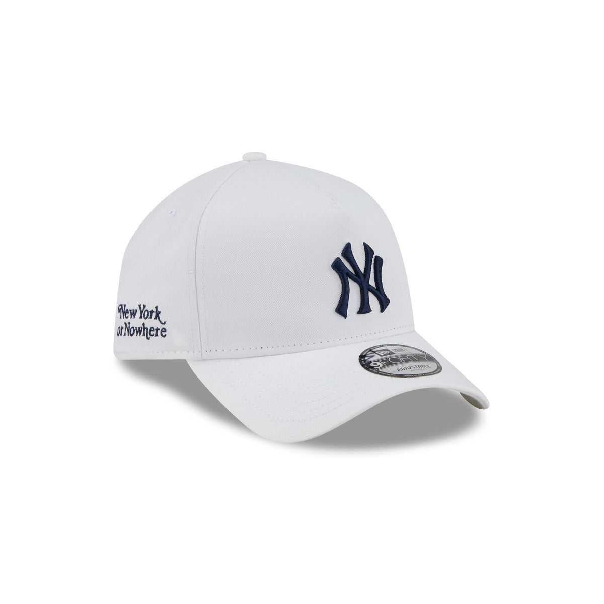 New York or Nowhere x New York Yankees Optic White 9FORTY A-Frame Snapback Hat