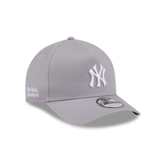 New York or Nowhere x New York Yankees Light Gray 9FORTY A-Frame Snapback Hat