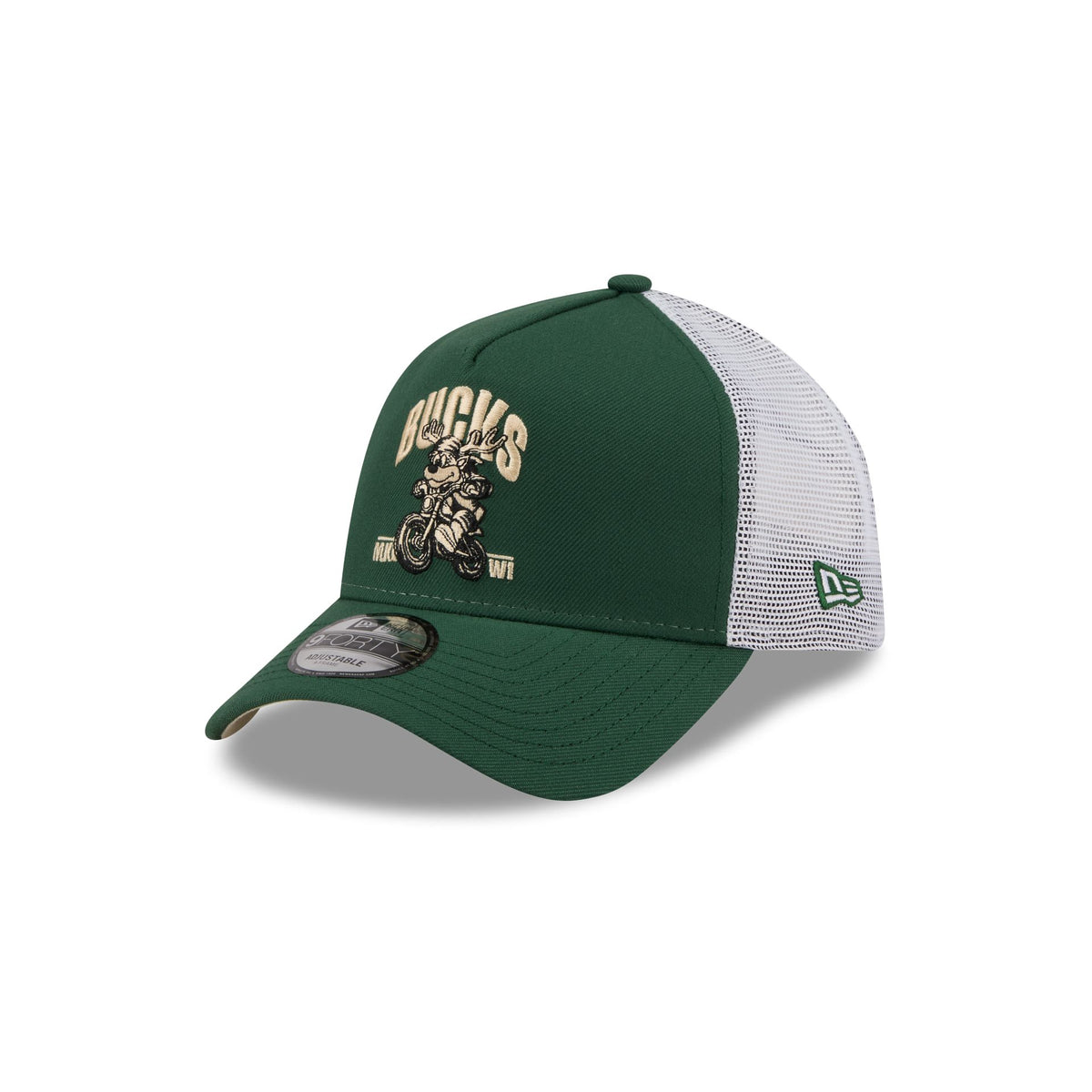 Milwaukee Bucks Mascot 9FORTY A-Frame Trucker Hat