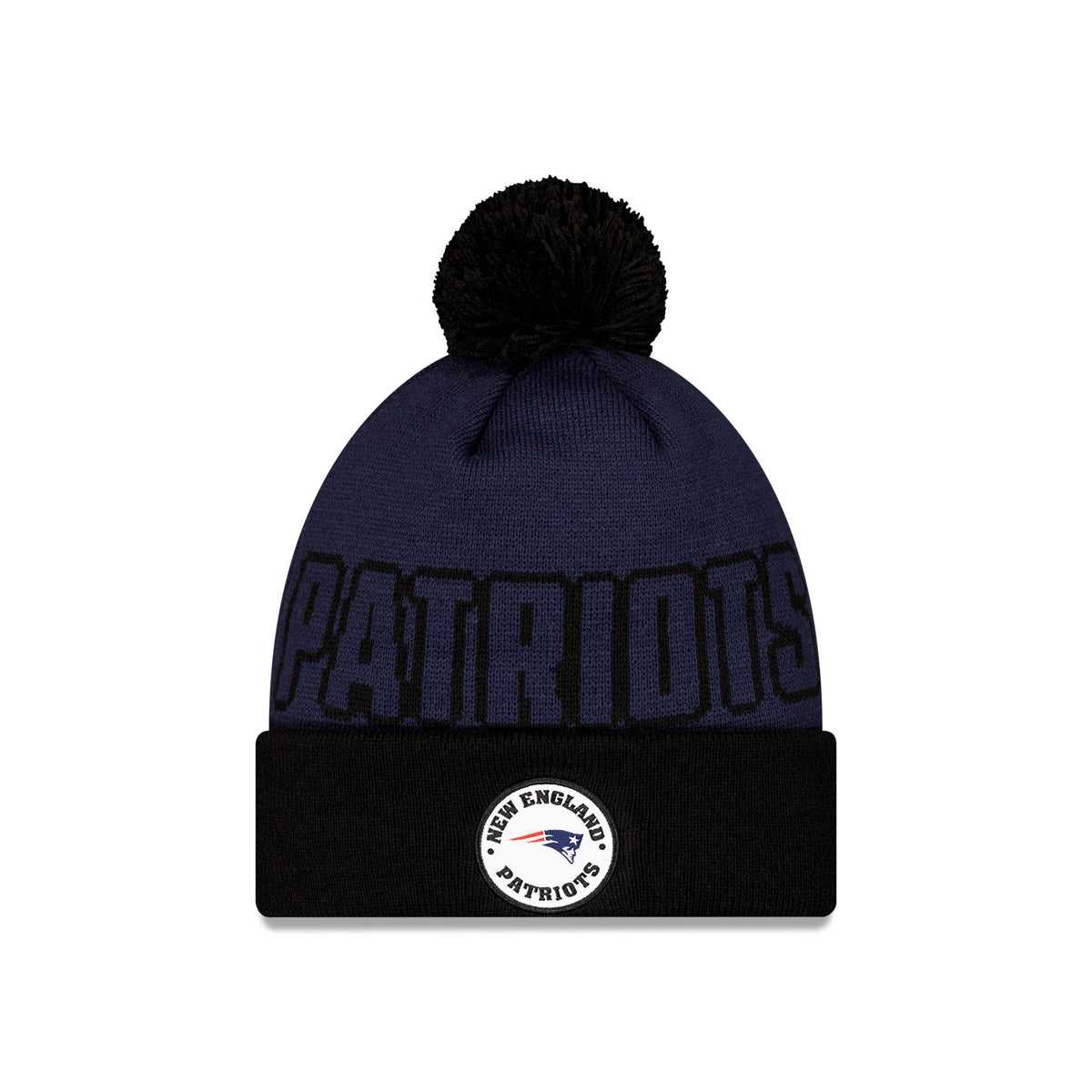 New England Patriots 2026 International Games Pom Knit Hat