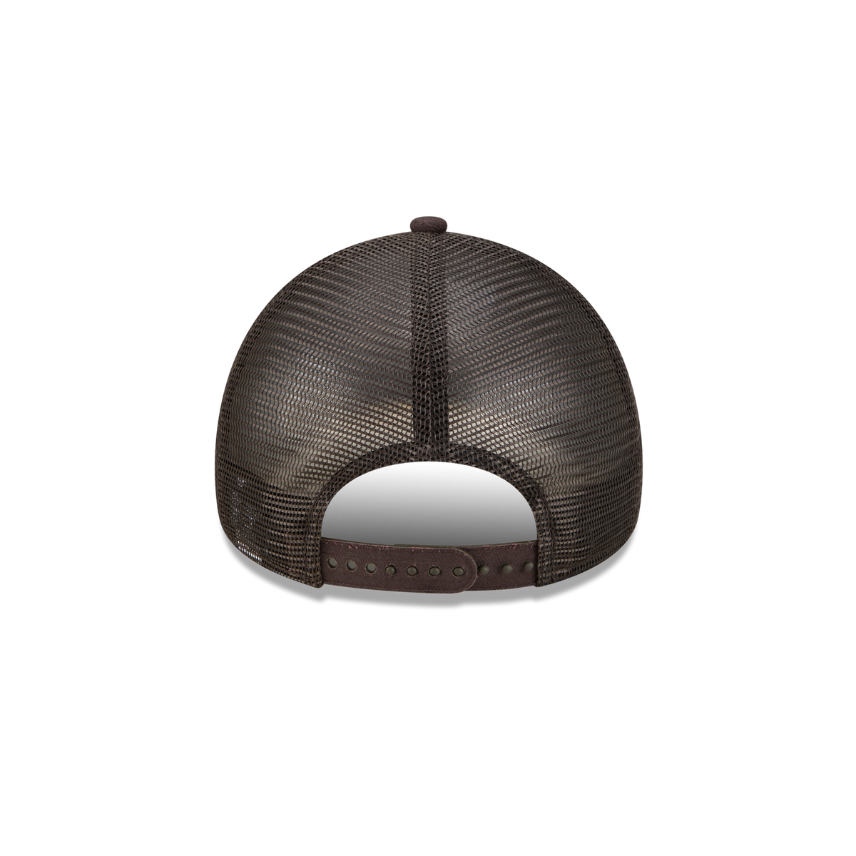 New Era Branded Herringbone Brown Suede 9FORTY A-Frame Trucker Hat