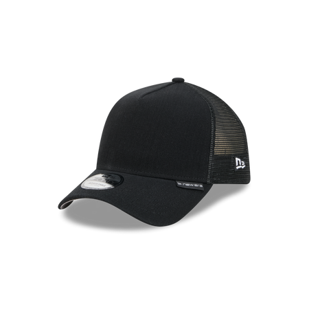 New Era Branded Herringbone Black 9FORTY A-Frame Trucker Hat