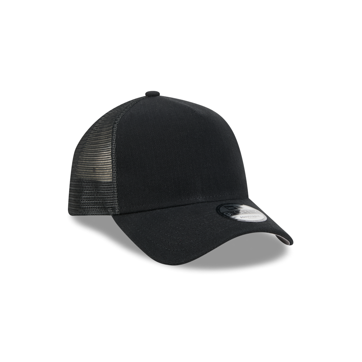 New Era Branded Herringbone Black 9FORTY A-Frame Trucker Hat
