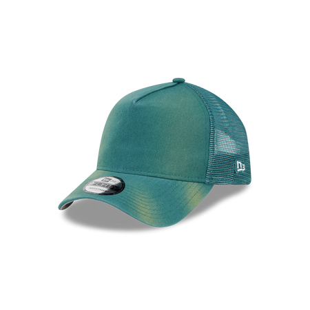 New Era Branded Washed Pine Needle Green 9FORTY A-Frame Trucker Hat