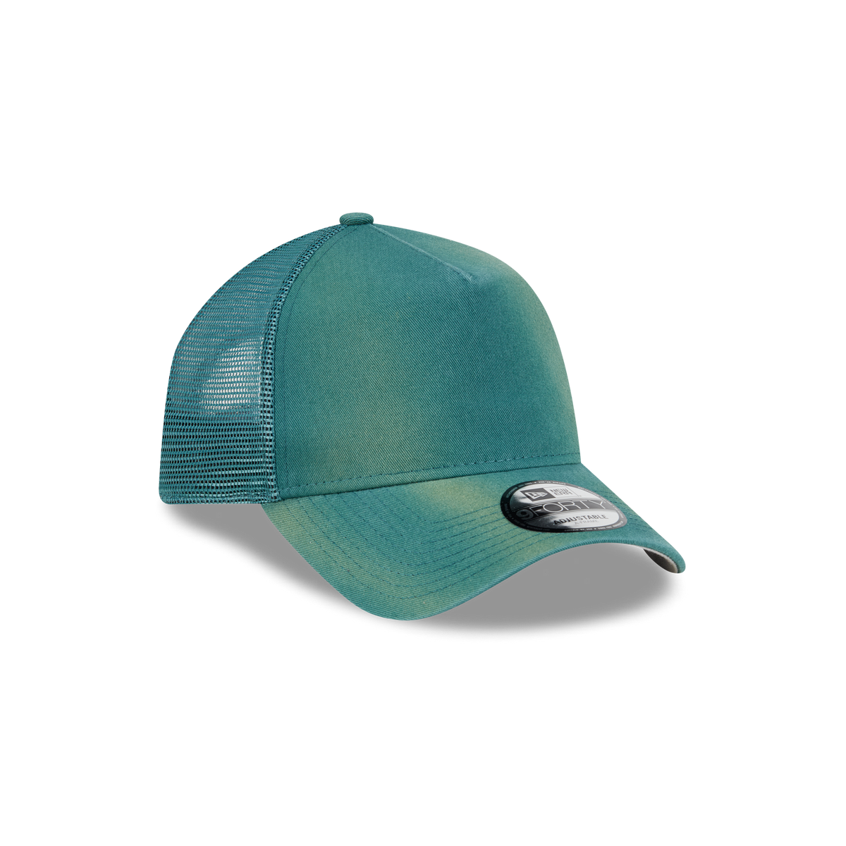 New Era Branded Washed Pine Needle Green 9FORTY A-Frame Trucker Hat