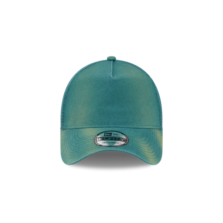 New Era Branded Washed Pine Needle Green 9FORTY A-Frame Trucker Hat