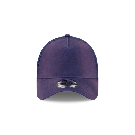 New Era Branded Washed Carbon Navy 9FORTY A-Frame Trucker Hat