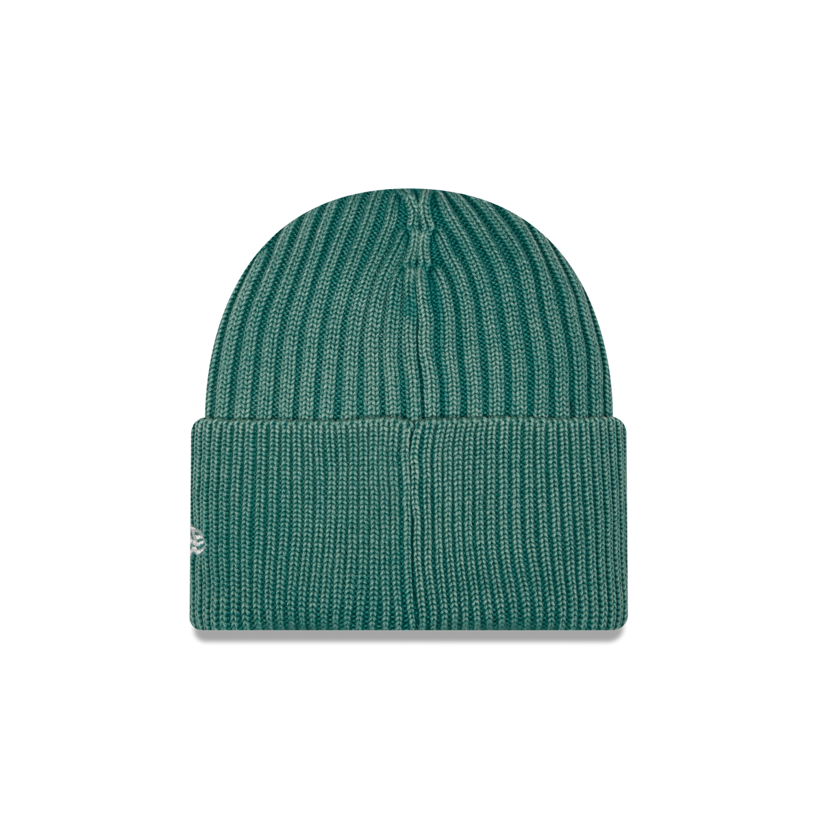 New Era Branded Washed Pine Needle Green Wide Cuff Beanie Hat