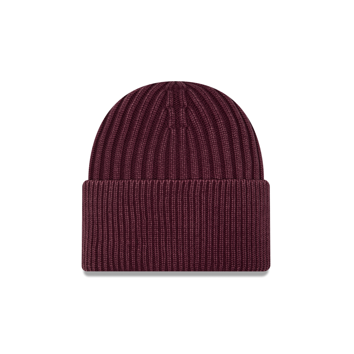 New Era Branded Washed Maroon Wide Cuff Beanie Hat