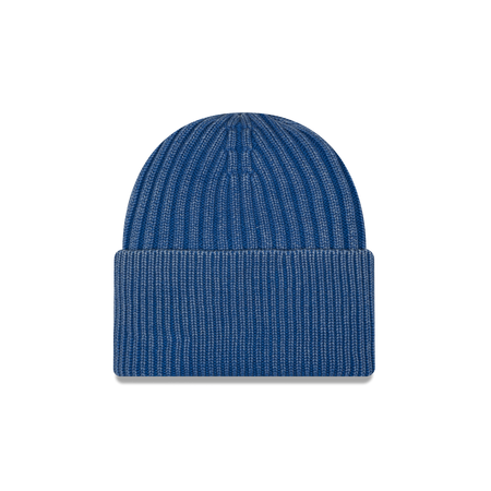 New Era Branded Washed Carbon Navy Wide Cuff Beanie Hat