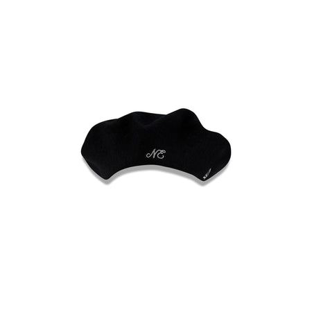 New Era Branded Merino Wool Black Beret Hat