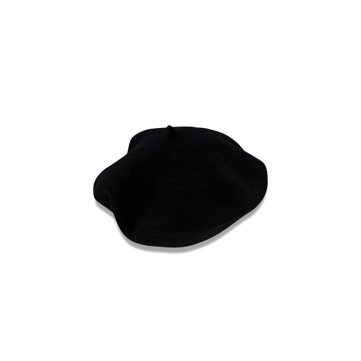New Era Branded Merino Wool Black Beret Hat