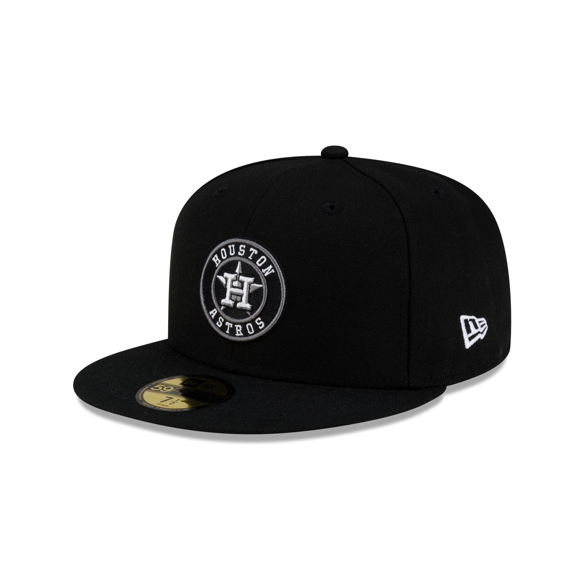 Houston Astros Black & White Circle 59FIFTY Fitted Hat